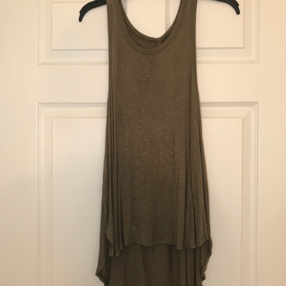 High-low open back tank top